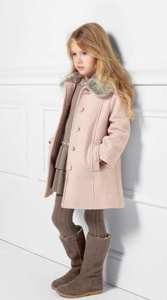 Fall Outfits Outdoor, Girls Winter Dresses, Dresses And Tights, Baby Girl Clothes Winter, Winter Outfits For Girls, Pink Coat, Outdoor Activity, Kids Fashion Girl