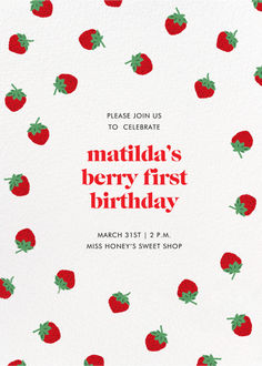 a birthday card with strawberries on it