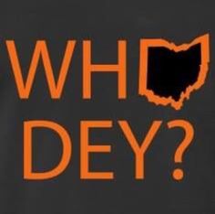 an orange and black t - shirt that says who dey?