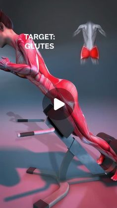 an animated image of a woman doing exercises on a stationary exercise machine with the caption target glutes