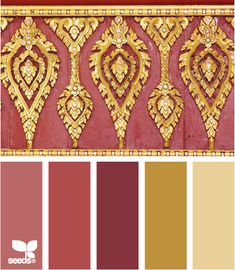 a red and gold color scheme with different colors