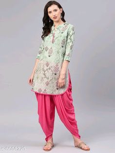 Dhoti Pants Pattern, Kurti Patiala, Dhoti Kurti, Cotton Dress Pattern, Cotton Kurta Set, Kurti Sleeves Design, Tunic Designs, Kurti Set