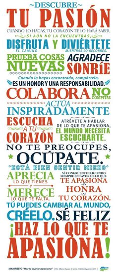 a poster with different languages in spanish and english, including the words that describe it