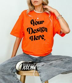 Tshirt Model, Mock Orange, Background Editing, Orange Shirt, Tshirt Mockup, Me First, Shirt Mockup, Design Store, Shirt Color