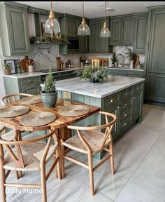 Kitchen Room Design, Kitchen Inspiration Design, Green Kitchen, Design Case, Kitchen Style, Home Decor Kitchen, 인테리어 디자인, Interior Design Kitchen, Dream Kitchen