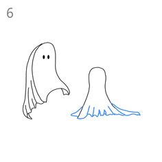 a drawing of two ghost like creatures facing each other