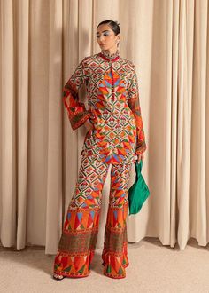 Silk Palazzo Pants, Hussain Rehar, Co Ords Outfits, Pay Day, Blue Organza, Casual Chic Summer, Organza Shirt, Desi Clothes