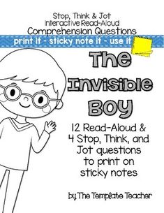 the invisible boy worksheet with instructions to help students learn how to use it