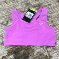 Brand New With Tags Purple Sportswear Tops For Spring, Purple Stretch Sports Bra For Spring, Purple Sports Bra For Spring, Fitted Nike Purple Tops, Nike Purple Fitted Top, Nike Purple Sportswear Top, Nike Pink Sports Bra For Spring, Spring Sports Purple Top, Cool Jordans