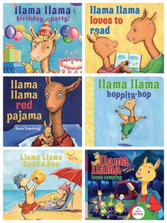 four children's books with llama llama, llama llama and llama llama