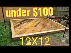 a wooden pallet with the words under $ 100 in front of it and an image of