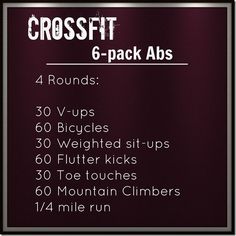 the crossfit 6 - pack abs workout plan is shown in black and white