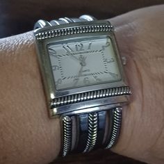 Beautiful. It Needs A Battery. Premier Designs, In The Bag, The Bag, Design Silver, Silver Cuff Bracelet, Silver Cuff, Accessories Watches, Bag Sale, Cuff Bracelet