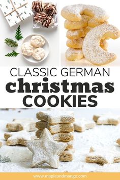 classic german christmas cookies with text overlay