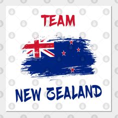 new zealand flag with the words team on it