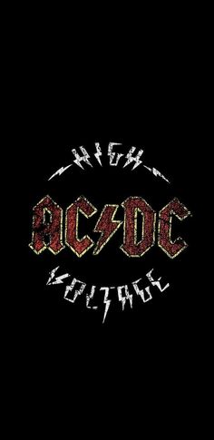 the ac / dc logo is shown on a black background