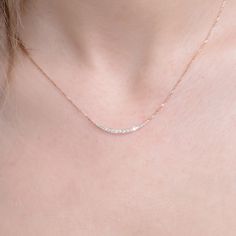 "Solid Gold Diamond Necklace, Bar Necklace Diamond, High Quality Necklace, Valentine's Day Gif, Exculusive Gift, Christmas Gift, Special Gift * Made to Order * Gold KT: 14K or 18K * Custom Gold Color: Rose Gold, Yellow Gold, White Gold * Total CTW: 0.30 ctw * Diamond Color-Clarity: E Color VS Clarity If you have any additional questions about this necklaces, just hit the \"Message \" button and we will get back to you within a few hours. ★ ★ ★ Each order will be beautifully packaged for gift giv