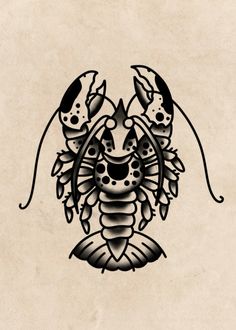 a black and white drawing of a scorpion