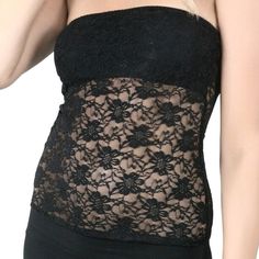 Great As A Tank Top Or Layer Under Your Blazer Or Top. Best Part It's Very Feminine And Sexy. Stretch Lace With Modesty Panel On Top And Sheer Stretch Lace On The Bottom. Sizes S M L Xl Great As A Tank Top Or Layer It Under A Blazer, Or Blouse. 90% Nylon 10 Spandex (Available Only In White Color) Strapless Lace Top With Built-in Bra, Fitted Lace Bandeau Top, Lace Tube Top With Built-in Bra For Summer, Stretch Bandeau Camisole, Fitted Bandeau Camisole For Party, Strapless Camisole For Night Out, Strapless Lace Top For Night Out, Party Bandeau Camisole, Lace Sleeveless Tube Top For Summer