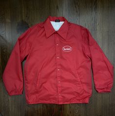 VTG Sports Master USA Made Lined Coach Jacket Snap Button Red sz L Kevex. Very good condition. Please note the photo depicting the small black mark on the left back shoulder of the garment. Last pic contains item measurements. Classic Collared Windbreaker For Streetwear, Red Sport Coat With Long Sleeves For Streetwear, Casual Red Sport Coat For Streetwear, Red Long Sleeve Sport Coat For Streetwear, Casual Red Outerwear With Snap Buttons, Red Cotton Long Sleeve Windbreaker, Red Long Sleeve Cotton Windbreaker, Streetwear Long Sleeve Sport Coat With Button Closure, Red Casual Windbreaker For College