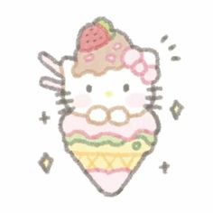 an image of a hello kitty ice cream cone