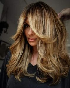 50 Best Hairstyles With Curtain Bangs Trending In 2023 Claire Hair, Dark Blonde Balayage, Beige Blonde Balayage, Blonde Balayage Highlights, Autumn Hair, Long Shiny Hair, Blond Balayage, Brunette Balayage, Summer Haircuts