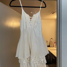 Cute, Flowy Western Dress With Lace-Detail Layers. Never Worn (Tags Removed). Great For Country Concert And Dress Up With Cowboy Boots! Western Dress, Country Concerts, Country Concert, Western Dresses, Cream White, Lace Detail, Cowboy Boots, Lace Dress, Cowboy