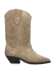 Duerto Suede Cowboy Boots By Isabel Marant. Featuring: Black Suede Cowboy Boots Pointed Toe Stitching Details Leather Sole Heel Heel Height: 4cmComposition: Upper, 100% calf leather Lining, 100% calf leather Sole, 100% cow leather Brown Mid Calf Boots, Boots Aesthetic, Suede Cowboy Boots, Brown Boots Women, Block Heel Boots, Designer Boots, Mid Calf Boots, Brown Boots, Boot Shoes Women