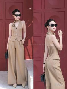 Stylish Pants Women, Girly Style Outfits, 2piece Outfits, Korean Fashion Outfits, Long Kurti Designs, Woman Suit Fashion, Illustration Fashion Design