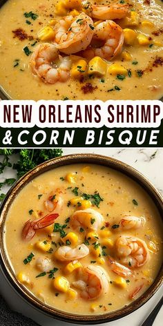 Warm up with this classic New Orleans Shrimp and Corn Bisque! 🦐 This creamy, flavorful bisque is the perfect mix of sweet corn and savory shrimp. A must-try recipe for any seafood lover! 🥄✨ #SeafoodLovers #SouthernFood #ShrimpRecipes #QuickDinners