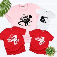 Mommy and Me Shirts, Mom Matching Outfit, Mothers day shirt, Dinosaur Family Shirt, Baby Shower gift, new mom shirt, baby announcement shirt Hello! Thank you for supporting small businesses. My main priority here is the satisfaction of my customers. My t-shirts are Bella+Canvas brand. If Bella+Canvas is out of stock, I will send it from a brand of the same size and quality. If you want to see this design on the SWEATSHIRT you can buy it from the link below.https://etsy.me/3LS0Viz T-shirts are co Mommy And Me Christmas Shirts Funny, Family Matching White T-shirt With Dinosaur Print, White Family Matching T-shirt With Dinosaur Print, Family Matching White Dinosaur Print T-shirt, White Dinosaur Print T-shirt For Family Matching, Mama Dinosaur Shirt, Mommy Saurus Shirt, Mama Saurus Shirt, Family Matching Dinosaur Print Crew Neck T-shirt