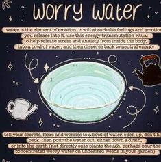 Worry Water, Water Witch, Green Witchcraft, Wiccan Magic, Witch Spirituality, Eclectic Witch, Wiccan Spell Book, Witchcraft Spell Books, Witch Spell Book