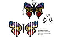 two butterflies made out of beads and some sort of beading on the back of it