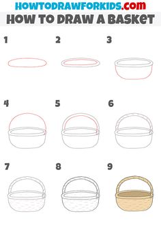 how to draw a basket for kids step by step instructions on how to draw a basket