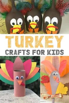 turkey crafts for kids that are easy to make and great for the fall or thanksgiving season