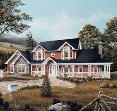 this is an artist's rendering of these country house plans