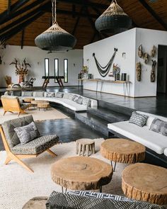 a living room filled with lots of furniture