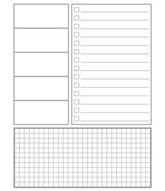 a blank paper with squares and lines on it