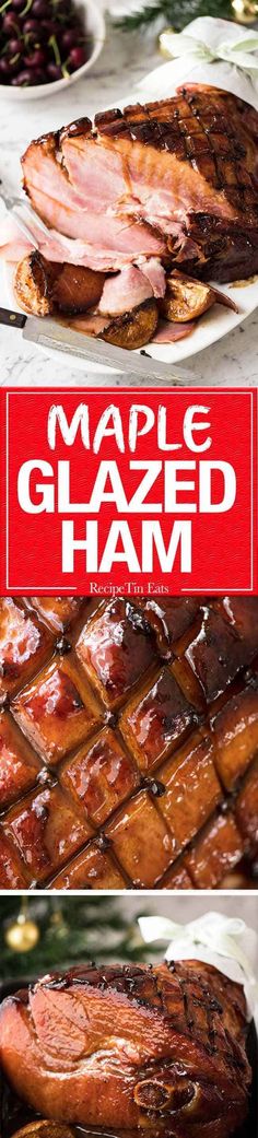 the cover of maple glazed ham is shown