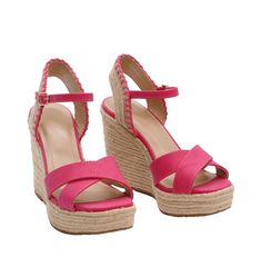 These open toe crisscross two bands espadrille wedge sandals are designed for both style and comfort. With a unique crisscross design, these sandals offer a secure fit and a trendy look. The wedge heel provides added height while the open toe allows for breathability. Perfect for any occasion. Womens Espadrilles Wedges, Women's Espadrilles, Espadrille Wedge, Wedge Sandal, Espadrilles Wedges, Sandal Espadrille, Wedge Heels, Wedge Sandals, Criss Cross