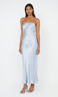 A bestselling silhouette, the Moon Dance Strapless Dress is an easy-to-wear bias-cut design that flatters all body shapes. The maxi dress features a statement low cowl back fastened with a back clip and finished with a rolled hem.