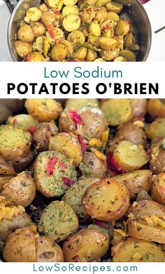 two pictures with different types of potatoes in them