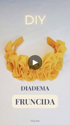 a yellow flower headband with the words diy on it