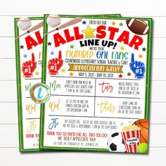 two sports themed baby shower games for boys, all star line up and cupcakes