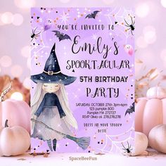 Halloween Birthday Invitation Costume Party Witch  Halloween Birthday Invitation Costume Party Girl Witch Halloween Birthday Party Spooktacular Birthday Halloween Digital All products in this store are copyright SpaceBeeFunParty © All SpaceBeeFunParty products are for PERSONAL USE only! It is STRONGLY FORBIDDEN! commercial use, sale, donation, uploading to third-party sites, altering, distorting colors, extracting elements, or altering any of our products. Commercial use of these products, designs, or graphics in any way will be considered copyright infringement. All rights reserved by SpaceBeeFunParty. Witch Cakes Birthdays, Halloween Theme Girls Birthday Party, Girls Halloween Birthday Party, Witch Birthday Party, Birthday Costume Party, Witchy Birthday, October Birthday Parties, Witch Birthday