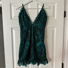 Emerald Green Sequin Dress From Pretty Little Thing. Tags Still Attached. Only Tried On But Didn’t Fit Right. Us Size 8! Green Sequined Mini Dress With Spaghetti Straps, Green Sequined Spaghetti Strap Mini Dress, Green V-neck Mini Dress, Green V-neck Dressy Mini Dress, Green Sequined V-neck Dress, Green Sequin V-neck Dress, Green Sequin Mini Dress For Date Night, Green Lined Party Dress, Dressy Green Mini Dress For Date Night