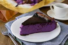 Ube Basque Cheesecake Basque Cheesecake Recipe, Ube Dessert Recipe, Burnt Basque Cheesecake, Burnt Cheesecake, Basque Cheesecake