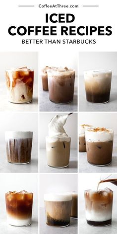 iced coffee recipe with different flavors and ingredients