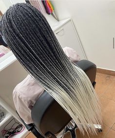 Grey Knotless Box Braids, Black And Silver Braids, Peak A Boo Hair, Grey Hair Braids, Girls Braided Hairstyles Kids, Braiding Hair Colors, Jack Martin, Ombre Braid, Individual Braids