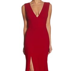 Brand New Never Worn. Some Tags Fell Off Fitted Red V-neck Evening Dress, Elegant Red V-neck Dress For Date Night, Red V-neck Cocktail Evening Dress, Red V-neck Dress For Red Carpet, Elegant V-neck Red Carpet Dress, Chic V-neck Red Carpet Dress, Chic V-neck Dress For Red Carpet, Red V-neck Maxi Dress For Red Carpet, Black Sequin Gown